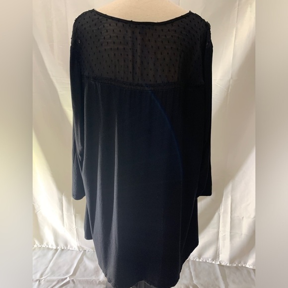 3/$28❤️Danielrainn black, three-quarter sleeve, V-neck loose fit top size 2X - Picture 9 of 10
